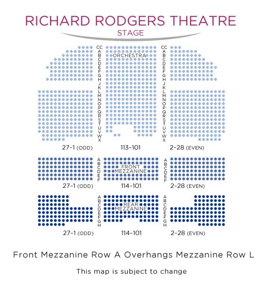 Richard Rodgers Theatre seating chart