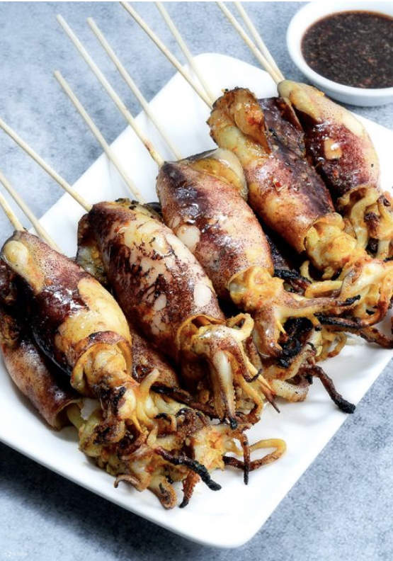 sate, halal, vegetarian, vegan, sate udang, sate sotong