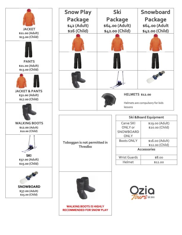 Daftar Harga Sewa Ski - Harga sewa termurah dibandingkan kompetitor kami!