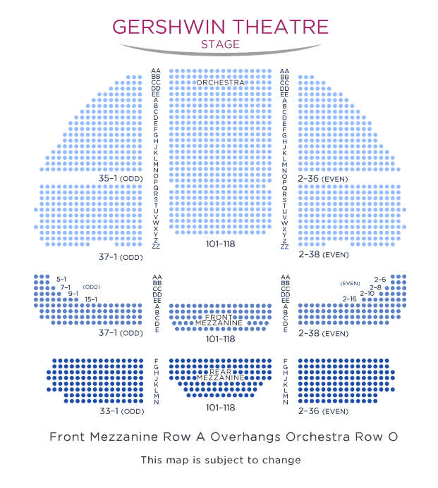 Gershwin Theatre Seating Plan Matttroy
