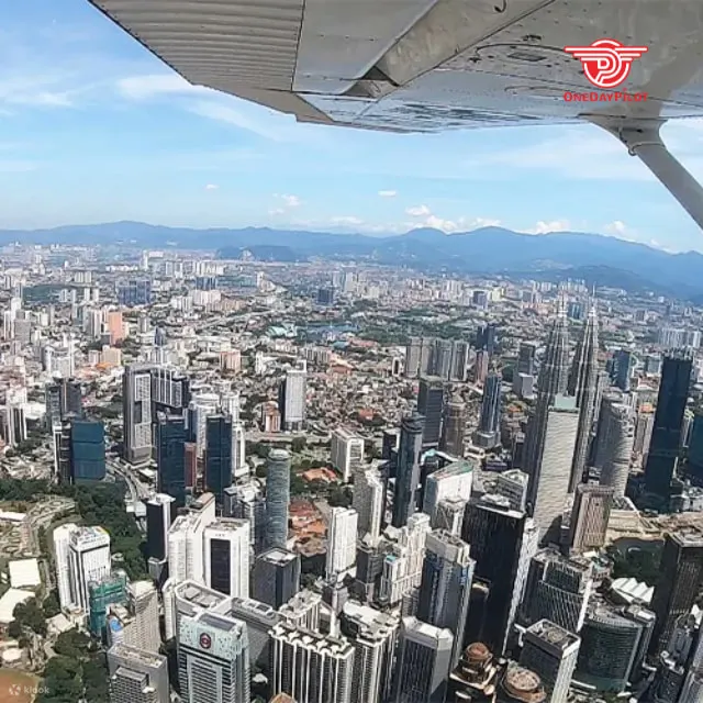 the view of the city on the plane