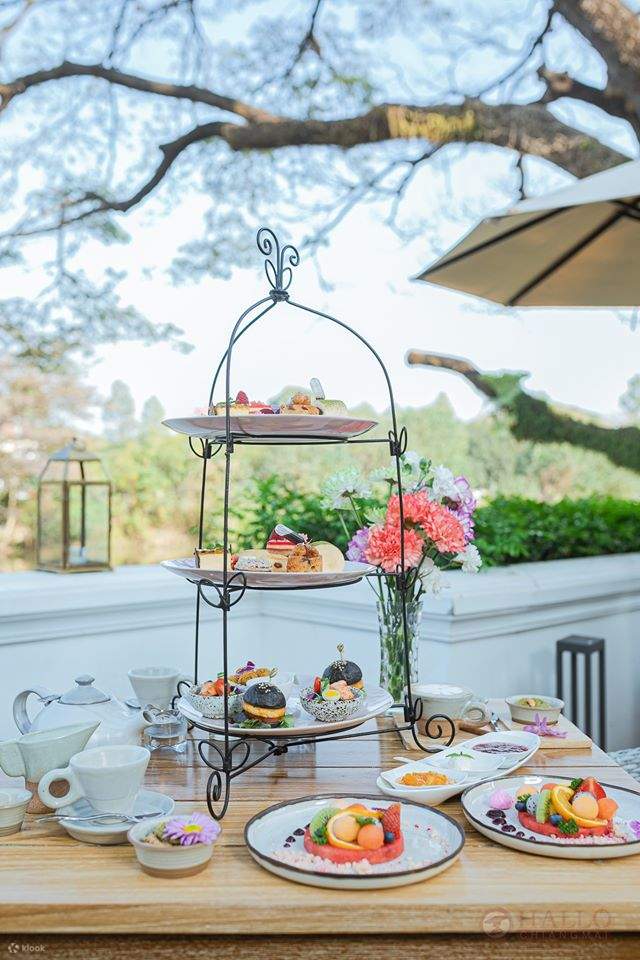 在清迈的娜尼兰精品酒店享用下午茶