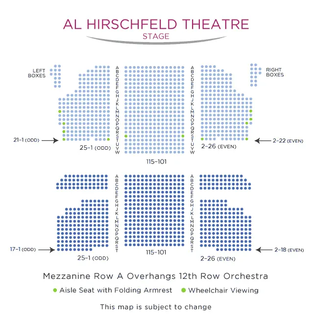Al Hircschfeld Theatre seating chart