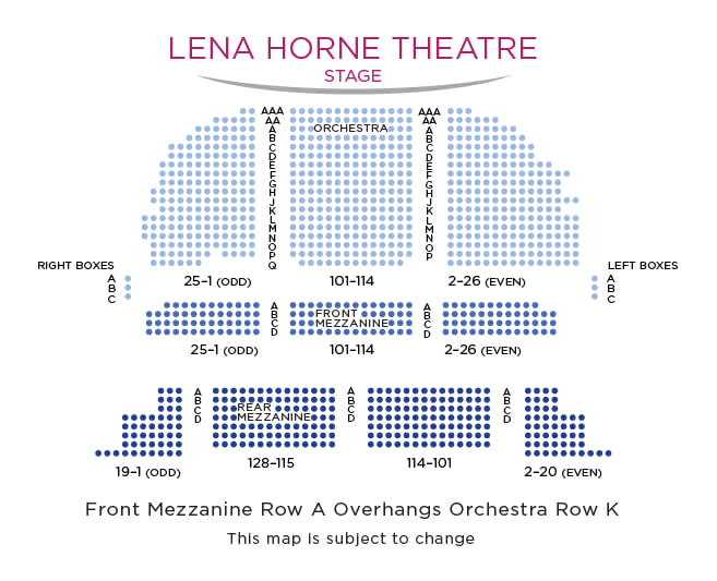 Plano de asientos del Teatro Lena Horne