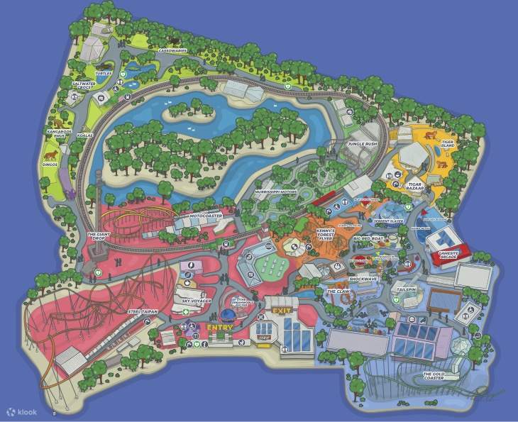 บัตรเข้าชมสวนสนุกดรีมเวิลด์ - แผนที่สวนสนุกดรีมเวิลด์ โกลด์โคสต์