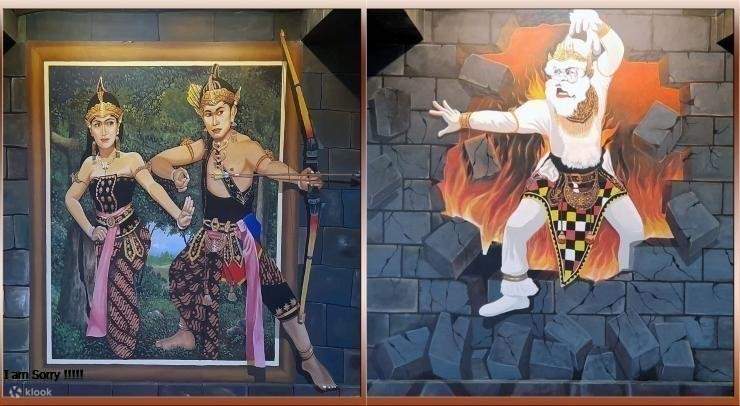 ชายและหญิงเต้นรำในบัลเลต์เรื่องรามเกียรติ์