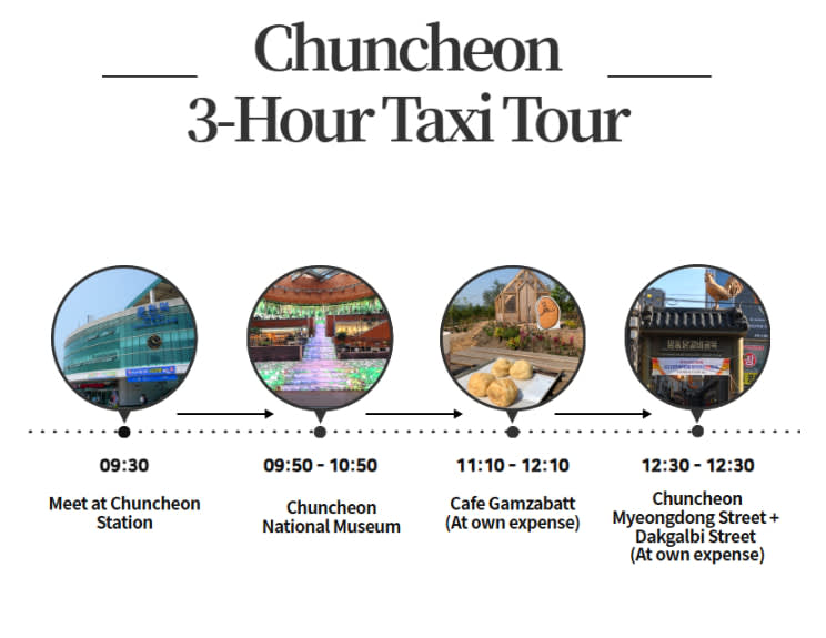 Chuncheon 3-Hour Tourist Taxi Tour