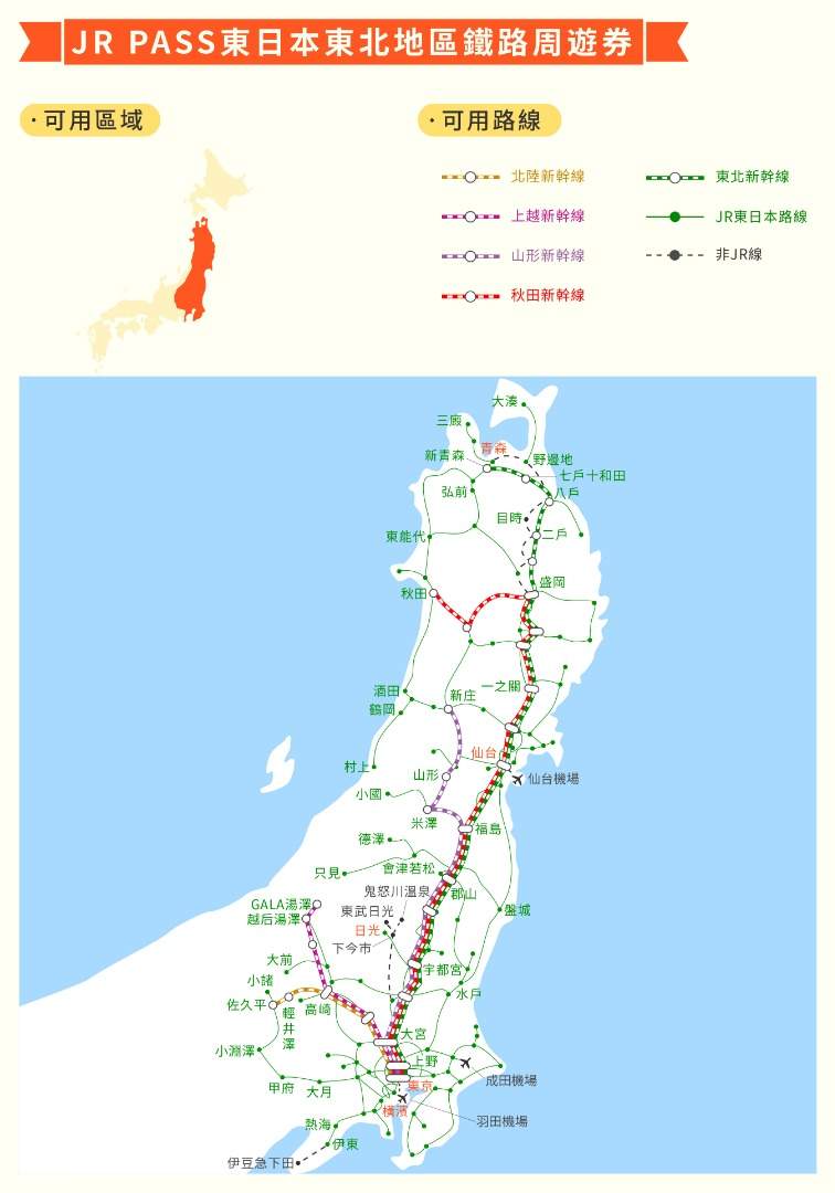 Jr東日本鐵路周遊券 東北地區 5天 Klook客路