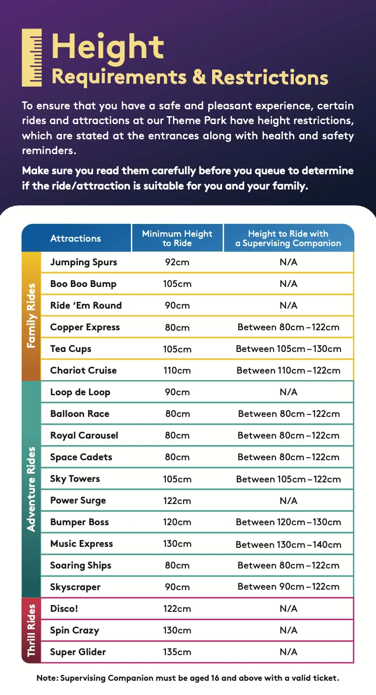 Skytropolis Theme Park Rides - Height Requirements & Restrictions