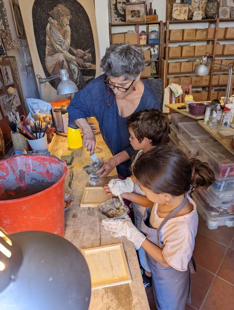 Atelier de fabrication de mosaïques à Rome