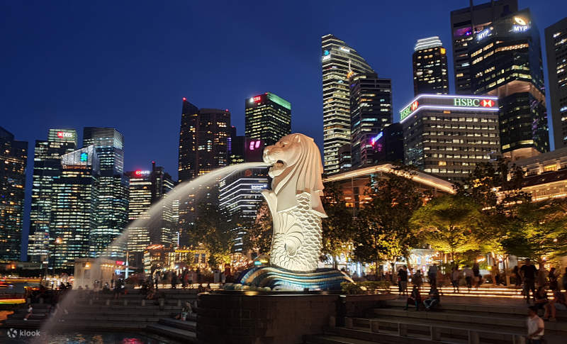新加坡私人城市之旅，鱼尾狮，新加坡天际线