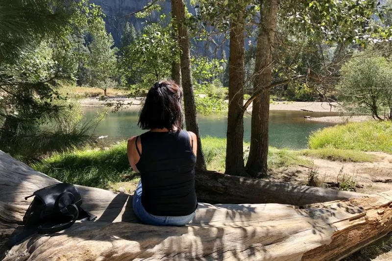 Woman looking at the lake
