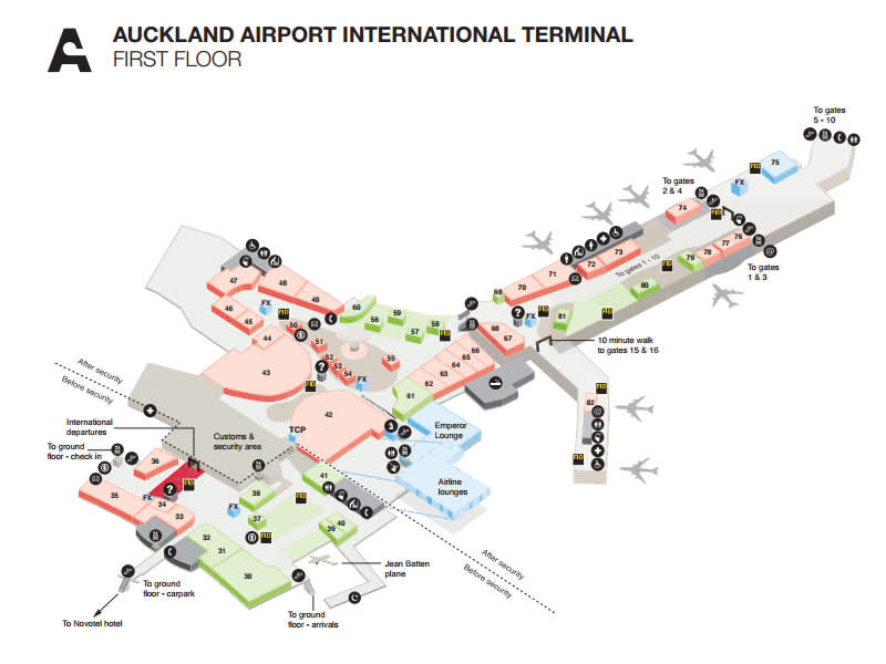 Posizione dell'aeroporto di Auckland
