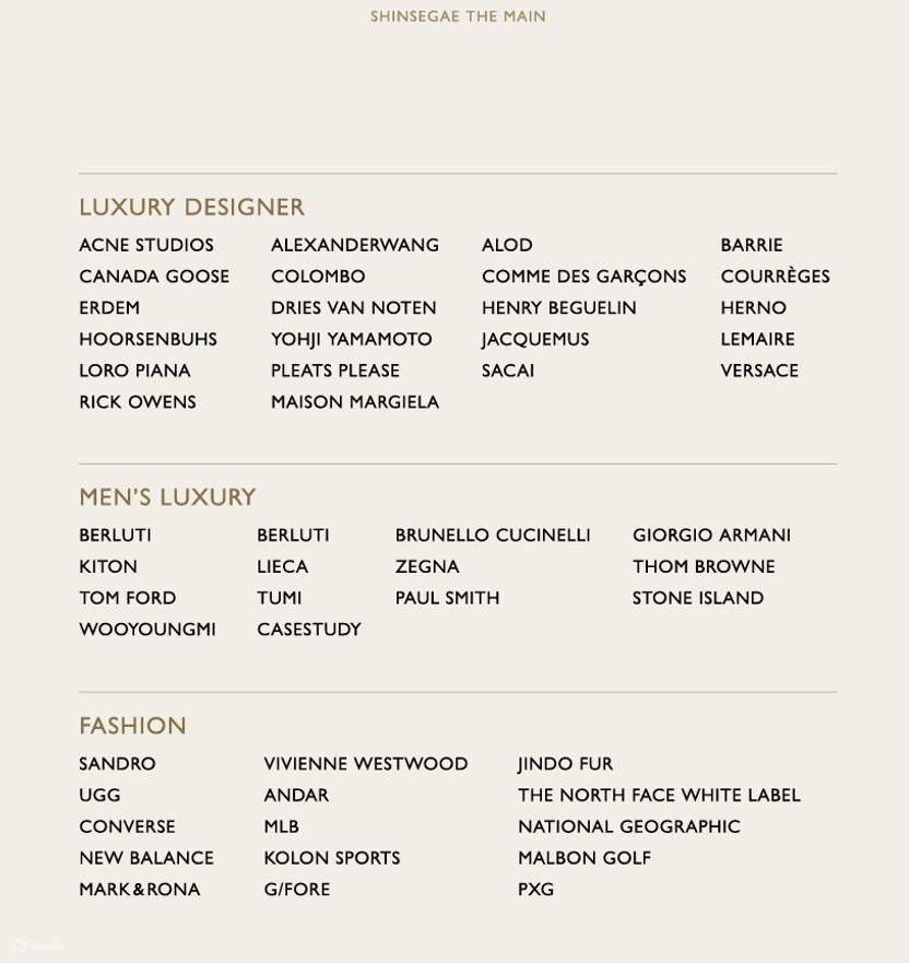 Shinsegae Department Store Benefit Coupon in Myeongdong