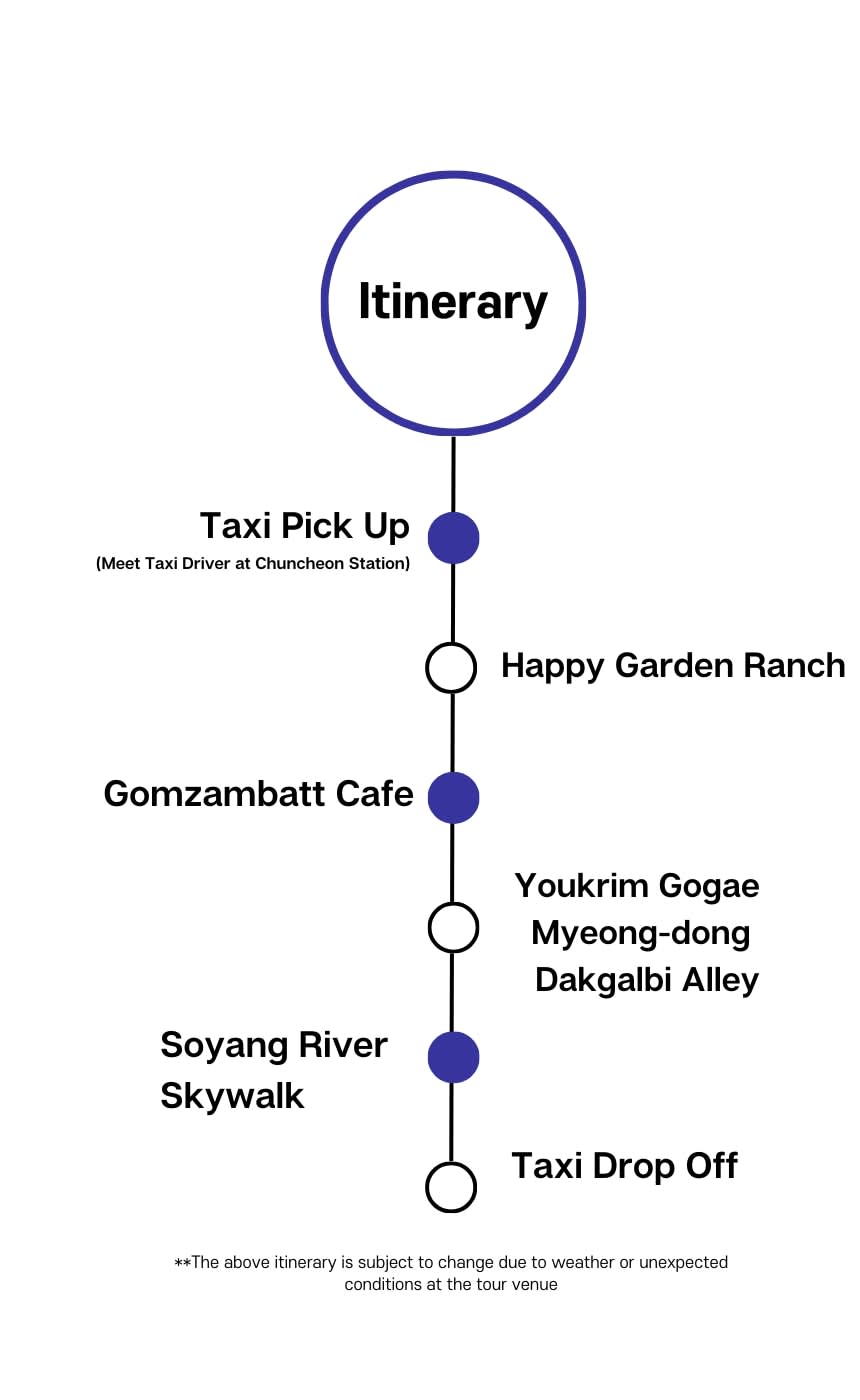 Tour in taxi di 3 ore a Chuncheon