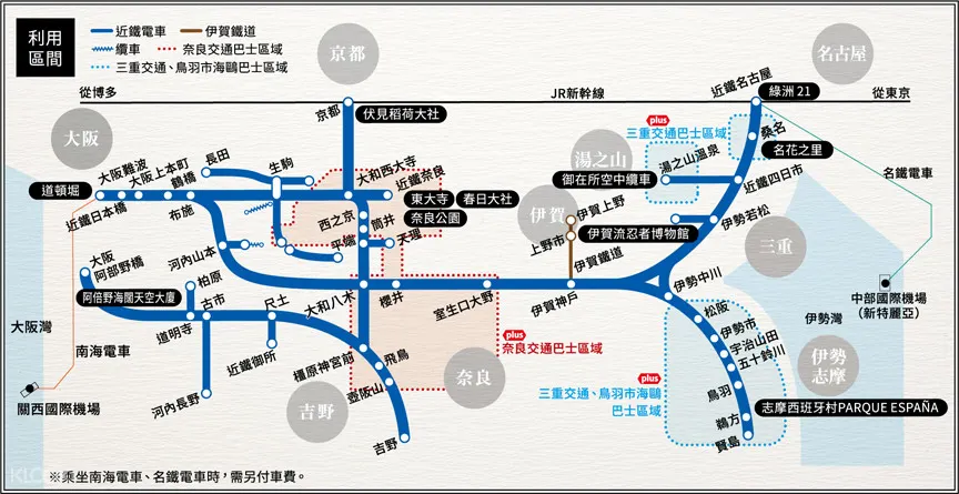日本關西近鐵電車周遊券（1日/2日/5日）