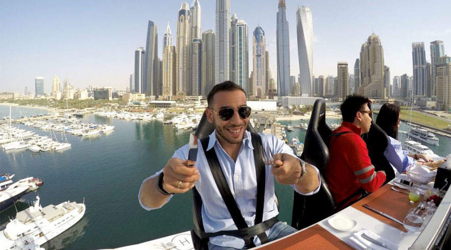 Dinner in the sky di Dubai
