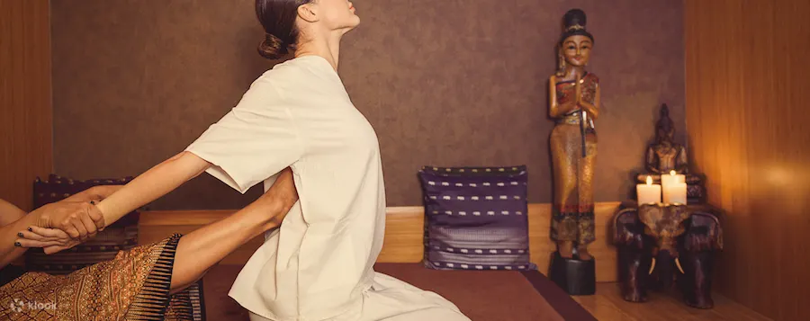 woman being back stretched