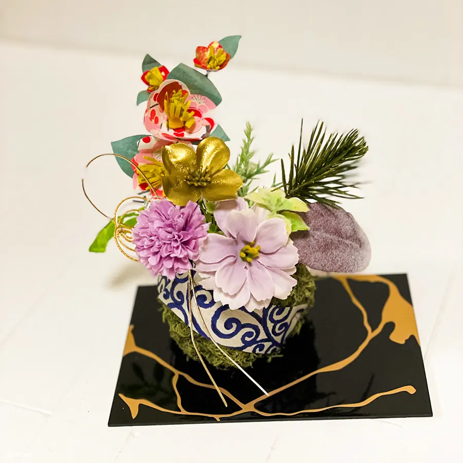 日本文化体验：苔球盆景 - 含金缮盘（京都）