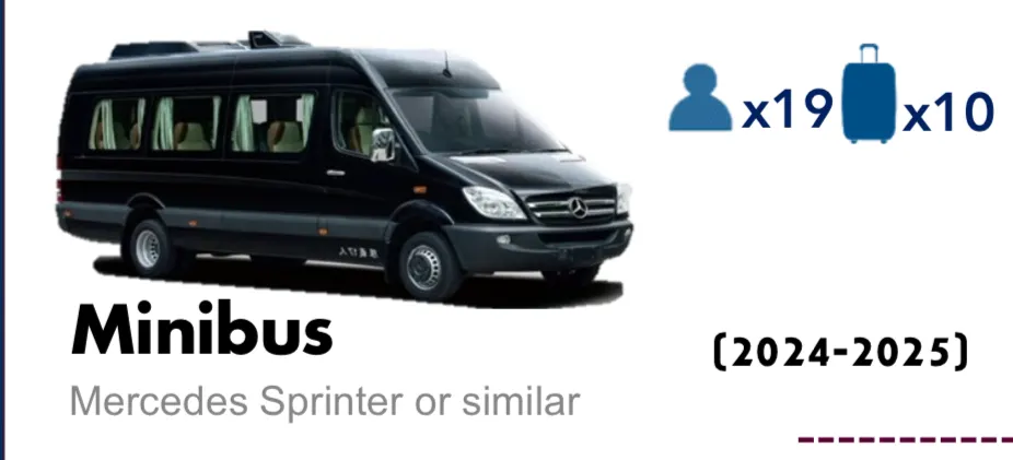 乘坐宽敞舒适的迷你巴士，享受顺畅的旅程