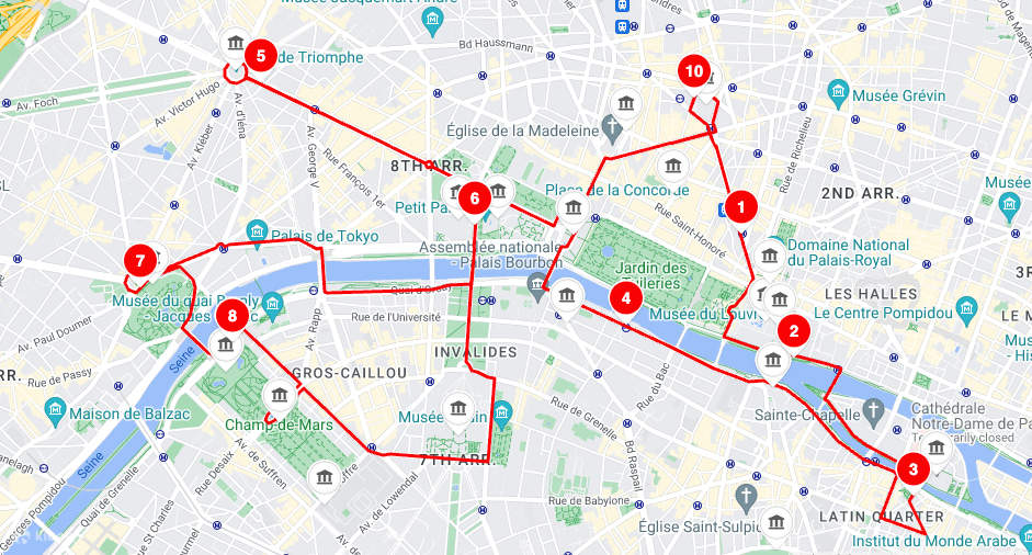 巴黎红色路线之旅，从 10 个不同的随上随下车站出发