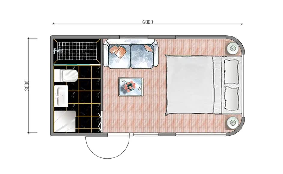 Planimetria del camper Star Capsule 星野
