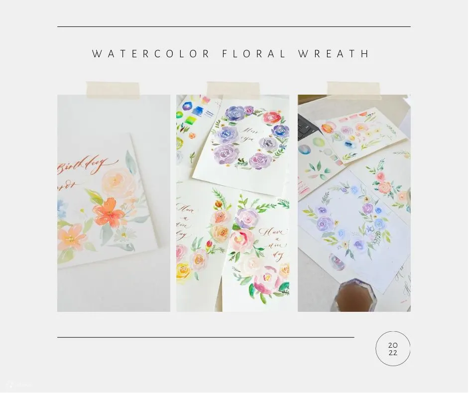 HeyJune Studio - 金箔油画月亮镜工作坊 | 抽像金箔油画工作坊 | 永生花盒西洋书法工作坊 | 治疗西洋书法工作坊 | 水彩花圈书法工作坊