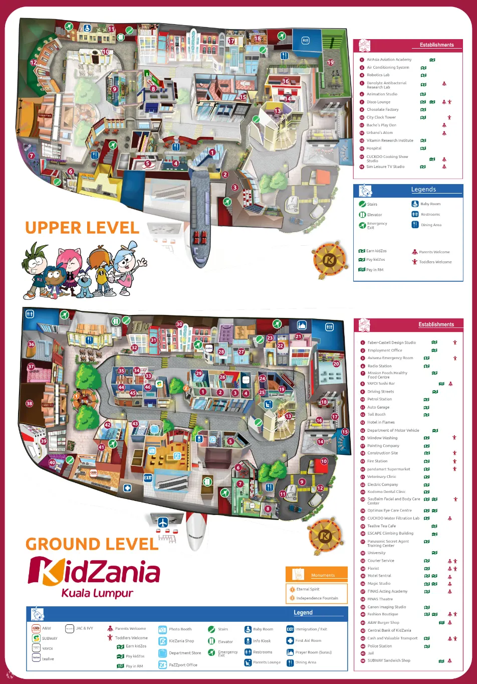 Kidzania地图