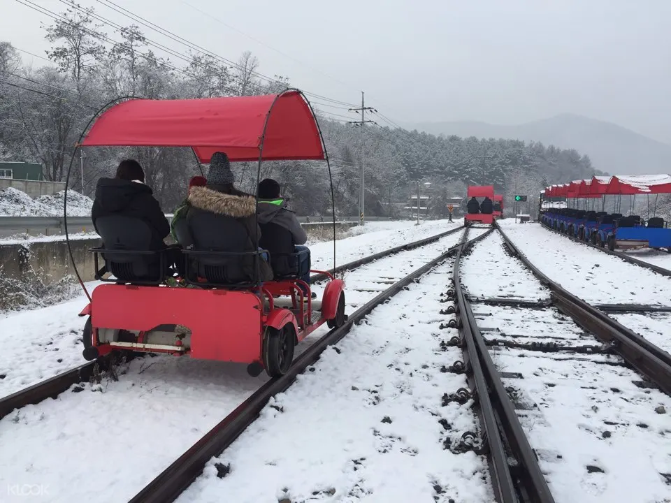 南怡島,鐵道自行車,小法國村,晨靜樹木園,江原道一日遊,韓劇一日遊
