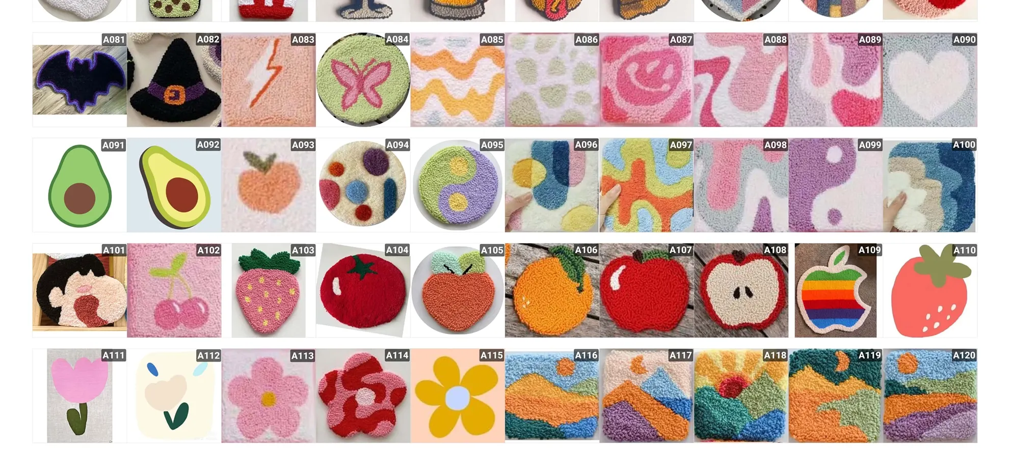 18x18cm 标准 120 个设计图库（此尺寸需客户从图库中挑选设计）。30x30cm 及以上尺寸，客户可自行设计。