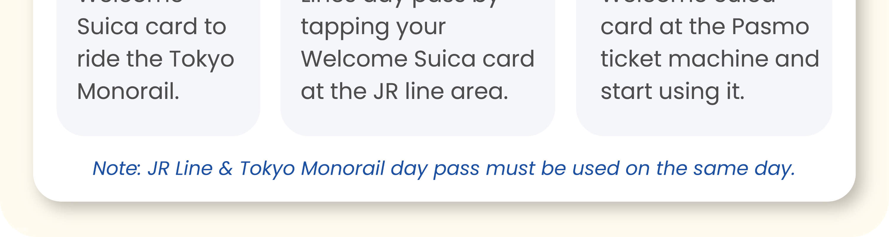 西瓜卡（Welcome Suica）& JR线路一日通票
