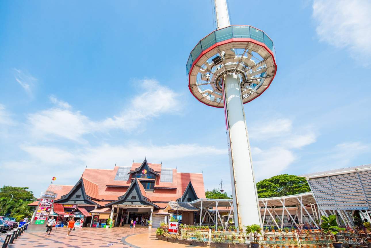 Admire a 360-degree view of the city's busy streets, as wells as the famed Straits of Malacca and Melaka River