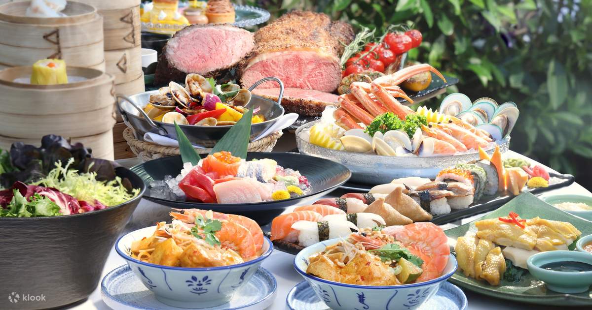 콘래드 홍콩 | 가든 카페 | 뷔페 점심 | 차가운 해산물, 세계 각국의 요리