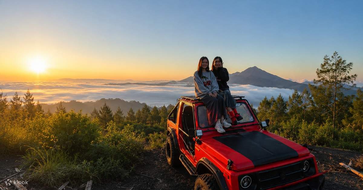 バリ島発 ティス・カフェ・テガララン、バトゥール山ジープ、滝巡り 