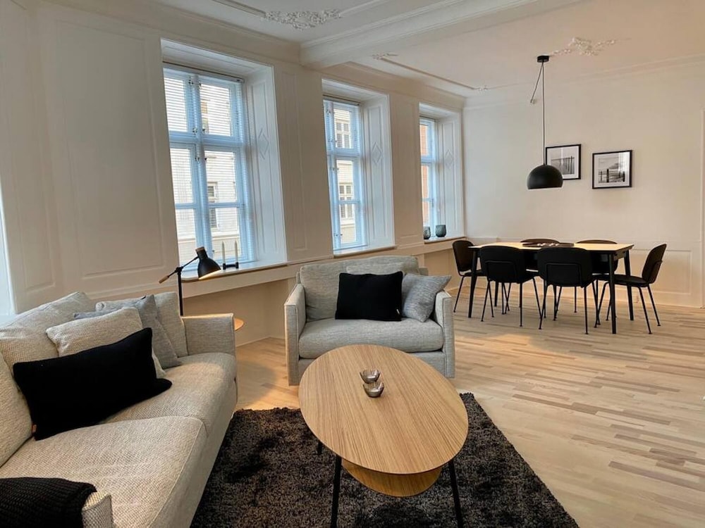 Illustration of Scandinavian Design Apartments In Copenhagen With Rooftop Garden