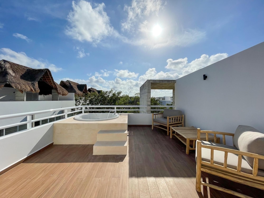 Image showcasing Exclusive Modern Penthouse w Exquisite Rooftop Terrace Yoga Deck ...